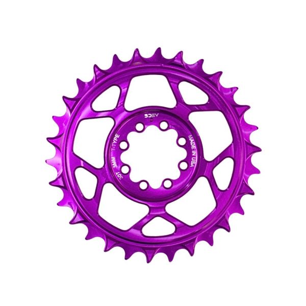5DEV Chainring - T-Type SRAM 8-Bolt Chainring - 3mm Offset - 30T - Purple Discount