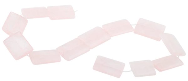 22x30mm Rose Quartz Rectangular Beads Sale - Image 2