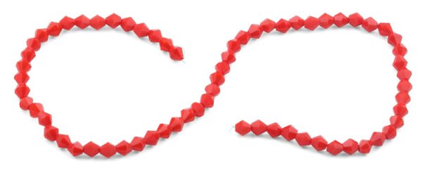 6mm Faceted Bicone Red-Orange Crystal Beads For Cheap - Image 2