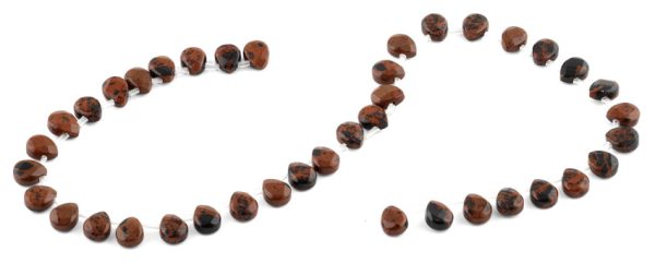 8x10MM Mahogany Pear Gemstone Beads Cheap - Image 2