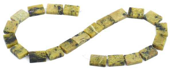 13x18mm Yellow Turtle Jasper Rectangular Beads Sale - Image 2