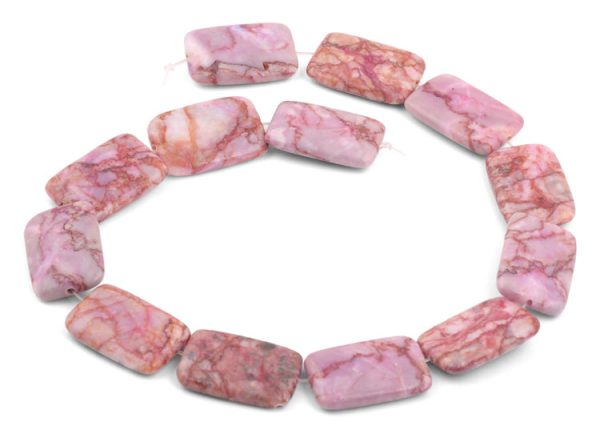 20x30mm Pink Matrix Rectangular Beads Online now