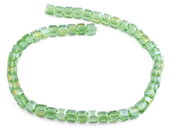 8x8mm Green Square Faceted Crystal Beads For Discount